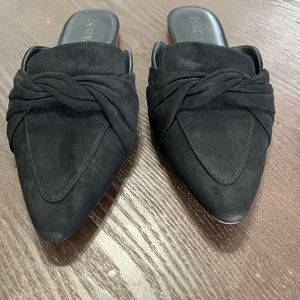 J Crew black mule slides